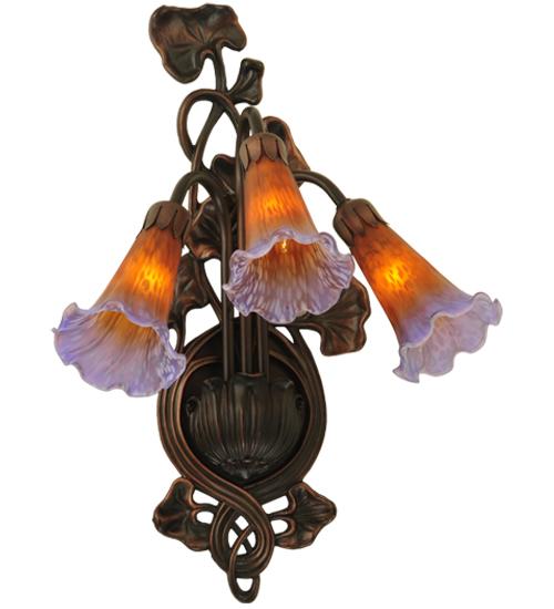 13008 Meyda Lighting 16'H Amber/Purple Pond Lily 2 Lt Accent Lamp 